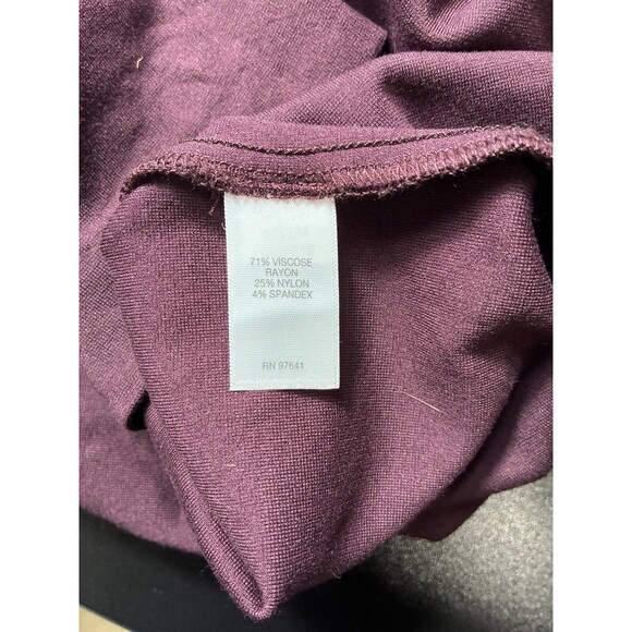 J.Jill Ponte Knit Tunic Top Womens Size 3x Plum Purple 3/4 Sleeve Slit Hem - Picture 6 of 6